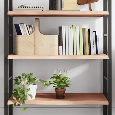 Produktbild von Wandregal 100x50x4 cm Massivholz Eiche Unbehandelt , Wandregale Design 2024