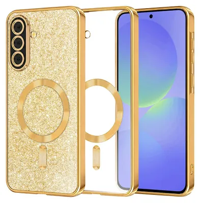 Produktbild von Techsuit Luxury Glitter Back Cover Hülle mit MagSafe für Samsung Galaxy A36/A56 - Gold