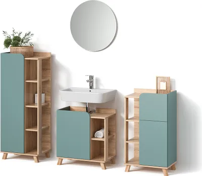 Image de Ensemble de meubles de salle de bain Livinity Marano Bleu-gris 4 pièces, Model 52967