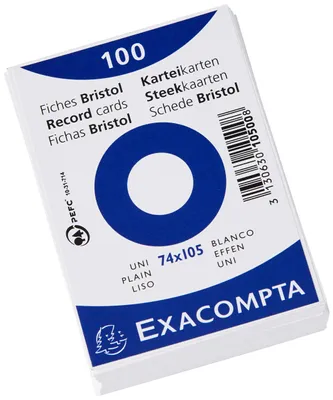 Immagine prodotto di EXACOMPTA 10500SE Schede EXACOMPTA, DIN A7, bianche, bianco