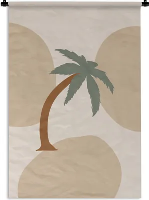 Produktbild von MuchoWow® Wandteppich Wandbehang Palme - Pastell - Sommer 60x90 cm Tapisserie Dekoration Wandtuch - Foto-Teppich - Abwaschbar