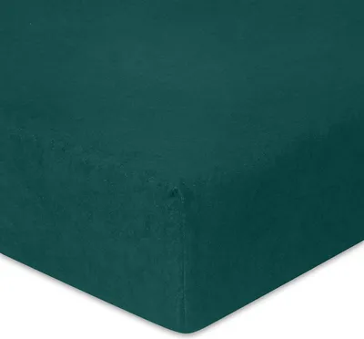 Image de Drap-housse en tissu éponge 150/160 x 190/200 cm PREMIUM Vert foncé