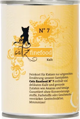 Produktbild von Catz finefood N° 7 - Rind & Kalb, Adult, jede Rasse, Rind, Kalbsfleisch, 400 g, Getreidefrei