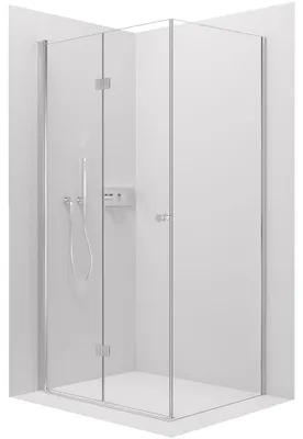Immagine prodotto di Cabina doccia Volpe L/P - 6 mm - cromata, vetro trasparente - 90x80x190 cm - a battente
