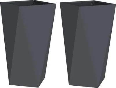 Produktbild von vidaXL Pflanzkübel 2 pcs Anthrazit 40 x 40 x 75 cm Stahl