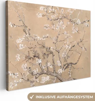 Obrázek produktu pro OneMillionCanvasses® - Plátno - Květ mandloně - Umění - Van Gogh - Béžová, Fototapeta, Dekorace na zeď Obývací pokoj obrazy, 40x30cm