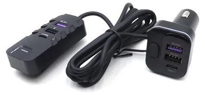 Auto-Ladegerät, 6 Ports, 66W Schnellladegerät, 1,5m Kabel