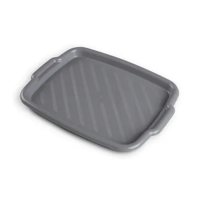 Produktbild von Serviertablett Servierplatte mit Griffen - Frühstückstablett für Kaffee, Tee, Essen - Rechteckig ( Anthrazit ) 45cm x 33cm x 3cm