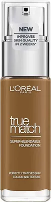 Produktbild von L’Oréal Paris True Match True Matcoolh Founeutraldationeutral 9.warm Sieneutralneutrala, Pumpenflasche, Flüssigkeit, Beige, Sienna, 9.W, Café-Haut, Dunkle Haut, Tief