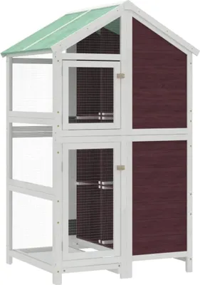 Image de Maison à oiseaux moka 97x81x152 cm bois massif de pin