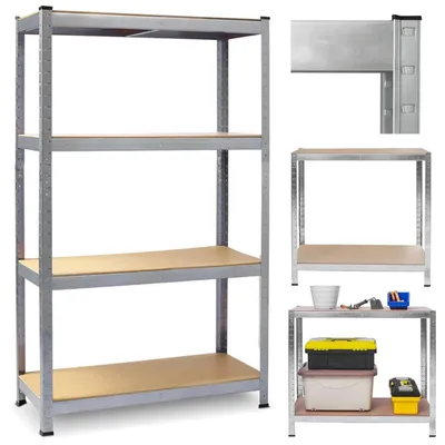 Produktbild von Lagerregal Schwerlastregal Metallregal 4 Böden 150x75x30 cm 135 kg pro Boden silber