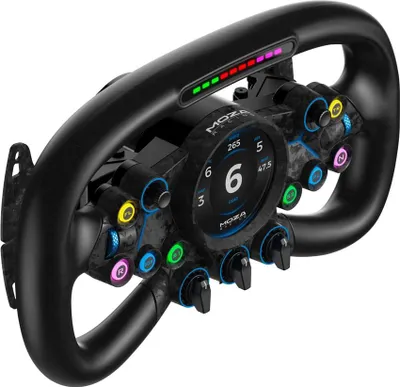 Produktbild von Moza Racing Vision GS, Rennrad, Schwarz, Aluminium, Karbonfaser, Mikrofaserleder, 7,24 cm (2.85"), 310 mm