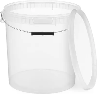 Produktbild von BenBow Eimer mit Deckel 20L x10 Transparent - lebensmittelecht, stabil, luftdicht, auslaufsicher, geruchsneutral - Plastikeimer mit Henkel - leer