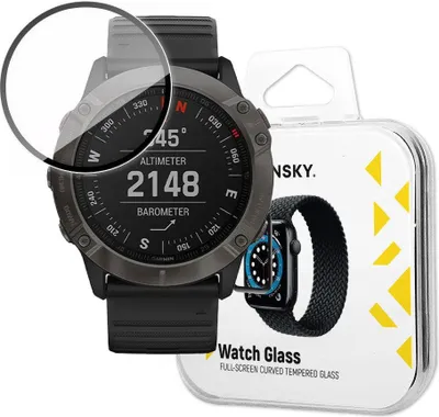 Produktbild von Wozinsky Uhr Glas Hybrid Glas Für Garmin Fenix 6 Pro Schwarz