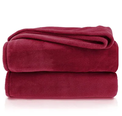 Produktbild von Weiche Flanell-Decke 220x240 cm bordeaux