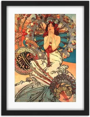 Image de Reproduction d'art de style Art nouveau, 51 x 66 cm, noir