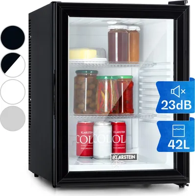 Image de Klarstein Mini Frigo de Chambre de 42L pour Snacks et Boissons, Petit Frigo Top Silencieux, Mini Bar, Petit Réfrigérateur Camping, Mini Frigo Cosmetique, Refrigerateur avec Étagères Réglables, 12-18°C