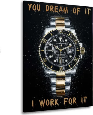 Produktbild von Uhr WORK FOR IT Motivation Wandbild Leinwandbild Kunst XXL Deko: 40x60x2cm
