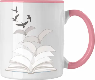 Produktbild von Trendation - Leseratte Geschenk Tasse Buch Grafik Bücher Lesen Bücherwurm Geschenk Spruch Lesen (Rosa)