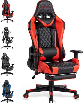 Produktbild von FOXSPORT Gaming Stuhl Ergonomisch Schreibtischstuhl Höhenverstellbar Bürostuhl Computerstuhl für Erwachsene Mädchen Junge Chefsessel Drehstuhl Rot