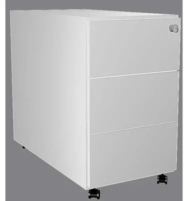 Produktbild von Rollcontainer 3 Schubladen BxTxH 43x80x54cm mit Zentralschloss lichtgrau