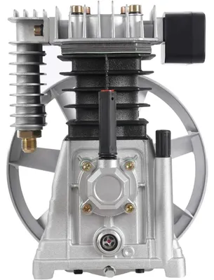 Obrázok produktu pre Kompresor – 3 HP, piestová pumpa – jednodisko, dvojvalcová – prietok 250 l/min – vhodné pre automobily, stavebníctvo, dielne – strieborná farba
