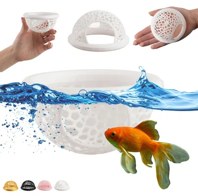 Produktbild von Schwimmende Betta-Höhle & Garnelenhöhle – 3D-gedruckte Aquariumdeko, Hängematte – Weiß
