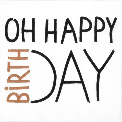 Produktbild von Räder Serviette 33x33cm, Oh Happy Birthday