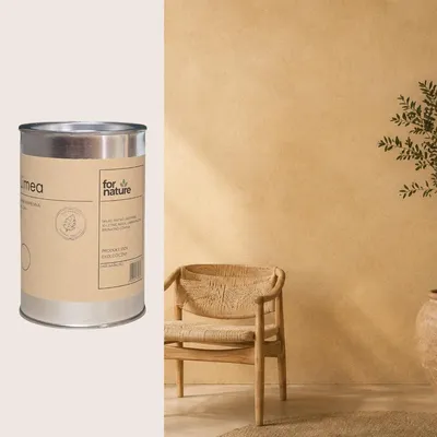 Produktbild von Kalkfarbe Fornature LIMEA, Farbton Sand (Sandgelb), 2,5l, für Innenwände und Decken, KI-generiertes Bild