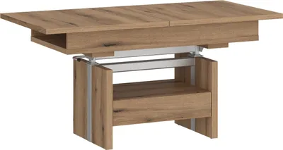 Produktbild von Couchtisch >CORTADO< ausziehbar bis 150cm, höhenverstellbar bis 72cm, in  Evoke Eiche Nachbildung - 110/150x56/72x65cm (BxHxT)