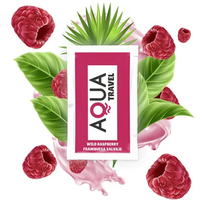 Productafbeelding van AQUA TRAVEL - Smeermiddel op waterbasis met de smaak van wilde frambozen, 6 ml