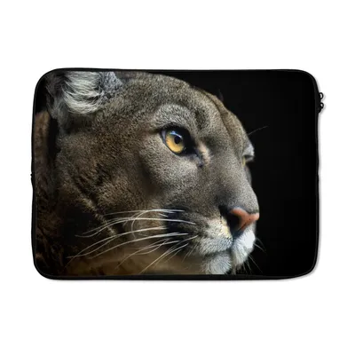 Produktbild von MuchoWow® Laptop Hülle 14 ZollCougar - Augen - Schwarz Laptoptasche - Laptoptasche - Stoßsicher - Schutzhaube