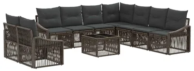 Produktbild von vidaXL Gartensofa-set 10 pcs Grau Poly-Rattan