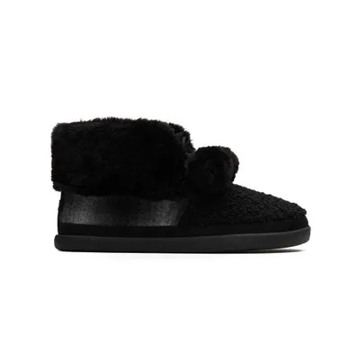 Zdjęcie produktu dla toms celeste black faux shearling plaid pantoffel