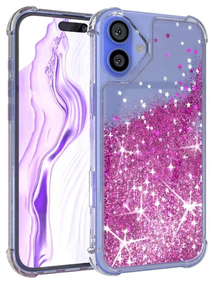 Produktbild von EAZY CASE - Glitzer Hülle kompatibel mit Apple iPhone 16 Plus Glitzer Schutzhülle, Soft Case, Backcover Transparent mit Motiv