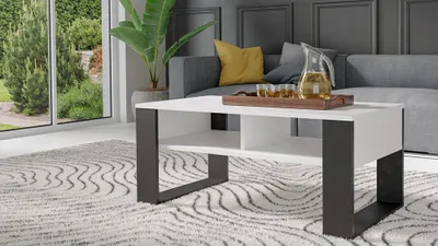 Produktbild von Funktionaler Couchtisch MODERN mit 2 praktischen Ablagen