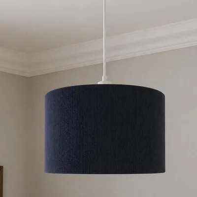 Samt-Lampenschirm 30 cm, Navy Cord, für Decken- und Tischlampen