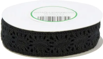 Immagine prodotto di Pizzo di cotone nero 20 mm x 4,55 m