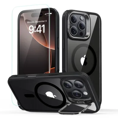 Zdjęcie produktu dla Esr Classic Hybrid Kickstand Halolock Magsafe & Tempered Glass Iphone 16 Pro Max Clear/Black
