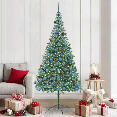 Image de Arbre de Noël artificiel, vert, 210 cm, en PVC et en acier