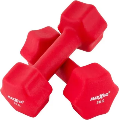 Obrázok produktu pre MAXXIVA sada činiek s neoprénovým poťahom 2x 3kg, červená