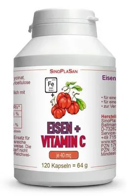 Produktbild von Eisen 40 mg+Vitamin C 40 mg Kapseln 120 St