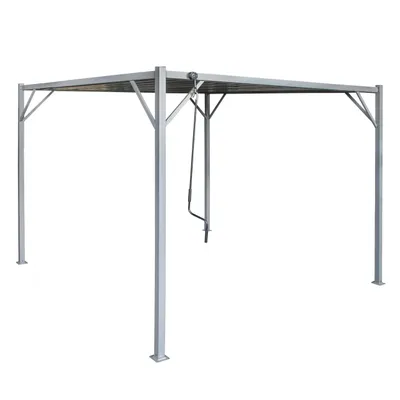 Produktbild von 4iQ Pergola 3x3 m Grau mit verstellbarem Lamellendach – Metall Gartenpergola für Terrasse & Garten, 9 m²