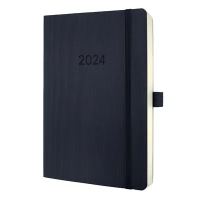 Obrázek produktu pro SIGEL C2420 Conceptum knižní kalendář - 1 den / 2 strany, cca A5, měkká vazba, černý
