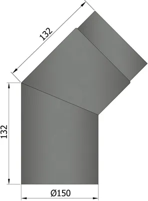 Produktbild von Rauchrohrbogen 45°/150 mm grau
