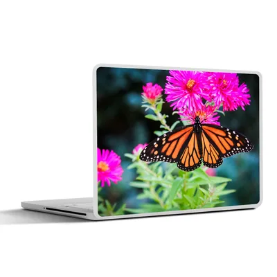 Produktbild von MuchoWow® Laptop Aufkleber Sticker Cover Schmetterling - Botanisch - Blume 40x30 cm - Laptop Dekoration - Selbstklebend