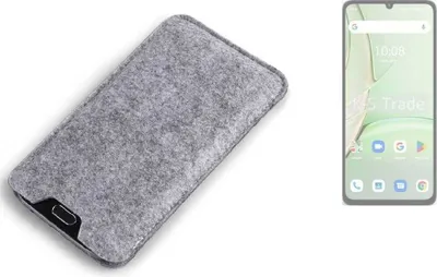 Produktbild von K-S-Trade Filz Handyhülle kompatibel mit UMIDIGI Note 90 Schutzhülle Filztasche Filz Tasche Case Sleeve Handy Hülle Filzhülle grau