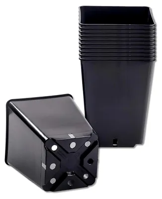 Produktbild von 10 x Anzuchttopf Pflanztopf 3,5 L schwarz 16 x 16 cm x 20 cm Blumentopf Blumenkübel Pflanztöpfe