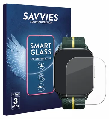Produktbild von 3x Savvies Schutzglas Folie für Motorola Moto watch fit 9H Panzer Schutzfolie Glas Displayschutz klar transparent
