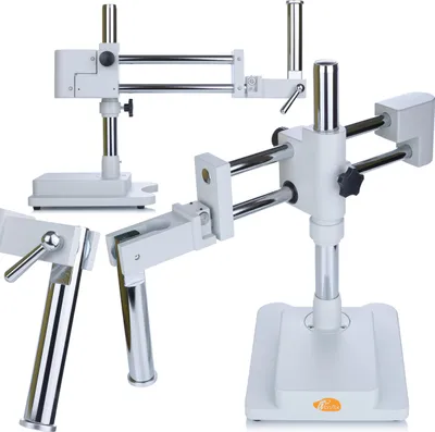 Image de Rosfix Support Microscope SDMS1 – Bras Articulé réglable, Hauteur 380 mm, Déplacement 235 mm | Socle 210x260 mm | Accessoire Laboratoire